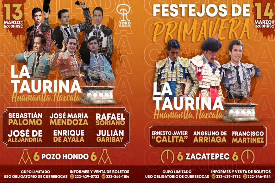 La empresa Toro Tlaxcala anuncia de manera oficial la realización de dos festejos taurinos en el Pueblo Mágico de Huamantla, Tlaxcala
